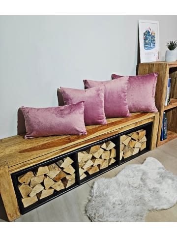 JACK 2er Set Teddy Flausch Kissenhülle Kissenbezug in Antik Rosa