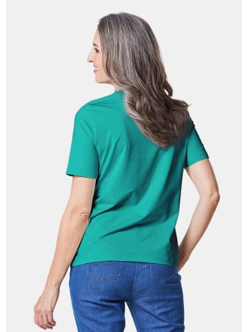 GOLDNER Knitterarmes Shirt mit Elasthan in türkis