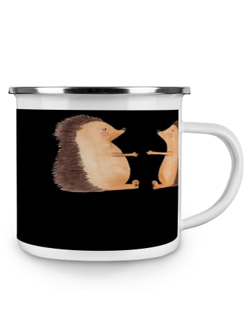 Mr. & Mrs. Panda Emailletasse 15. Hochzeitstag Gläserne Hochzeit... in Schwarz