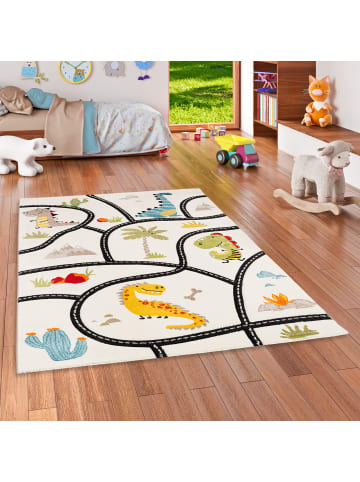 Pergamon Kinderteppich Maui Kids Dino Straßen in bunt