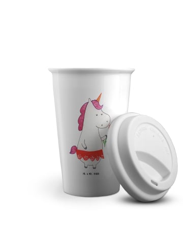 Mr. & Mrs. Panda To Go Becher Einhorn Dame ohne Spruch in Weiß