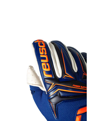 Reusch Torwarthandschuhe Attrakt SpeedBump Finger Support in 4408 premium blue/shock orange