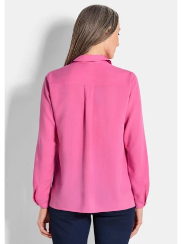 GOLDNER Kurzgröße:  Schlupfbluse Zeitlose Viskosebluse mit Hemdkragen in pink