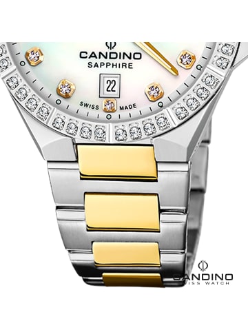 Candino Analog-Armbanduhr Candino Elegance silber, gold mittel (ca. 34mm)