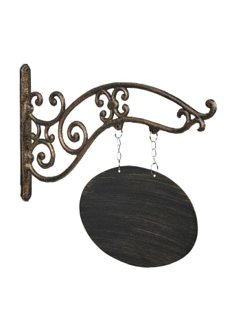 relaxdays Wandschild in Schwarz/ Gold