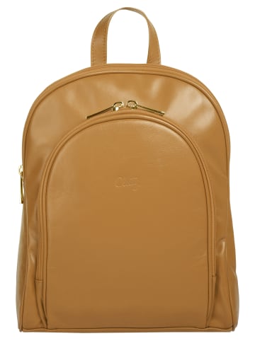 Cluty City-Rucksack echt Leder in gelb