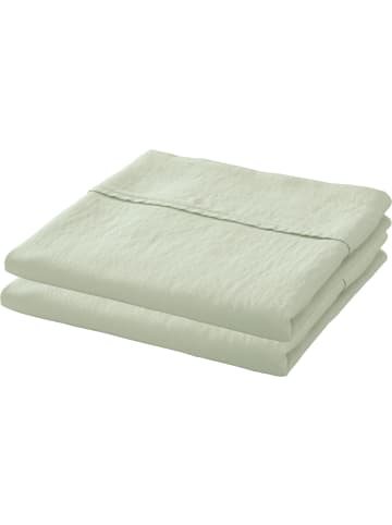 Erwin Müller Halbleinen, Leinen / Halbleinen Bettlaken 2er-Pack Deggendorf in jade