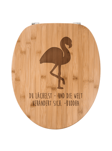 Mr. & Mrs. Panda WC Sitz Flamingo mit Spruch in Transparent