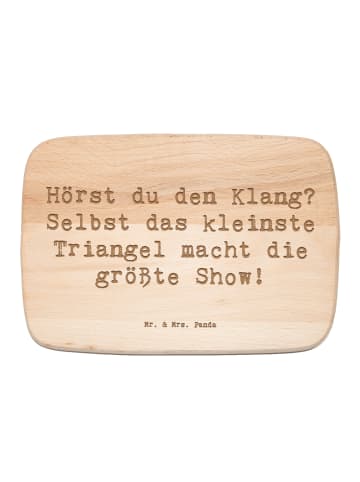 Mr. & Mrs. Panda Holz Frühstücksbrettchen Spruch Triangel Klang ... in Transparent