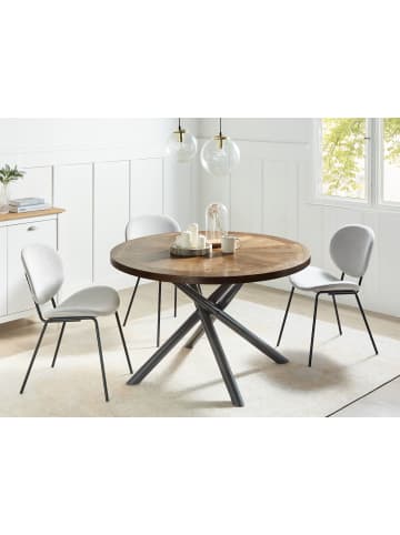 Beliani Esszimmertisch LORENZO in Braun/Grau - (W) 120 x (H) 75 x (L) 120 cm