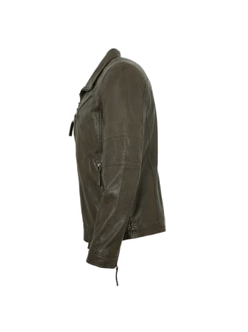 JILANI Lederjacke Lammnappa in Dunkeloliv