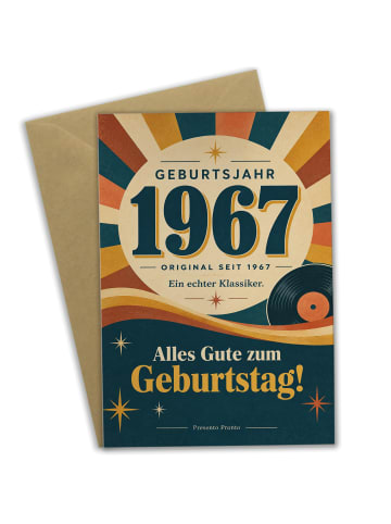 Geburtstagskarte 59. Geburtstag Zahl nostalgisc... in Weiß