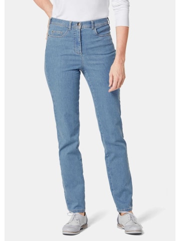 GOLDNER Kurzgröße:  Damen Jeans Slim Fit LOUISA, Stretch in hellblau