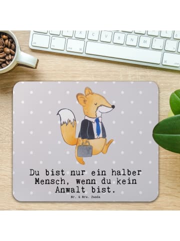 Mr. & Mrs. Panda Maus Pad Anwalt Herz mit Spruch in Grau Pastell