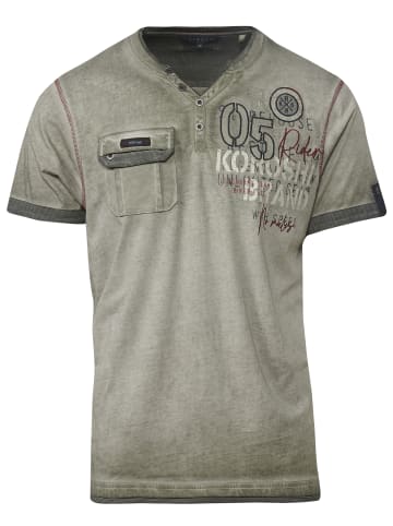 KOROSHI Kurzarm T-Shirt in khaki