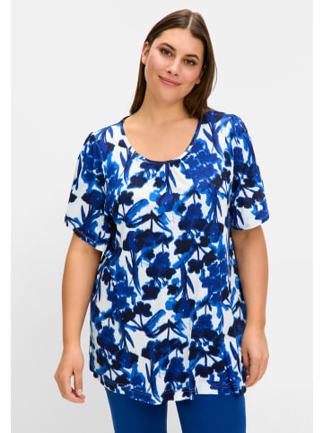 sheego T-Shirt in kobalt-gemustert