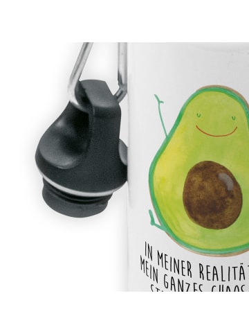 Mr. & Mrs. Panda Kindertrinkflasche Avocado Glücklich mit Spruch in Weiß