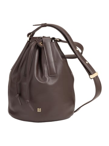 DuDu Filicudi Beuteltasche Leder 19 cm in coffee brown