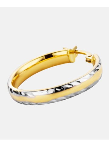 Diamant L'éternel Creolen aus 375 Gelbgold