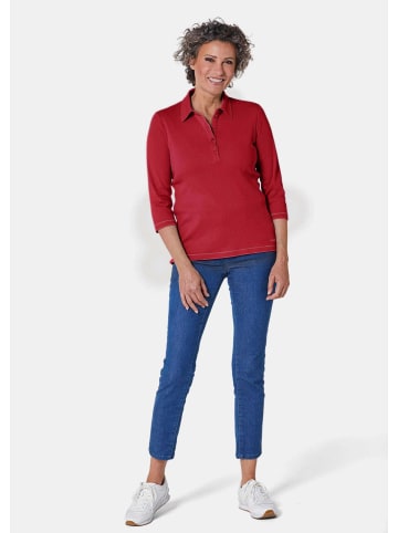 GOLDNER Basic-Poloshirt mit Stickerei aus reiner Baumwolle in rot