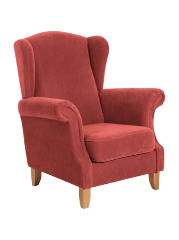 58 aufm Kessel OHRENSESSEL Katria Bezug Veloursstoff Buche natur / ziegel