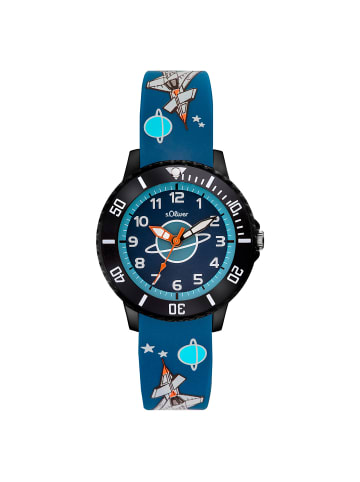 s.Oliver Armbanduhr Weltall in blau