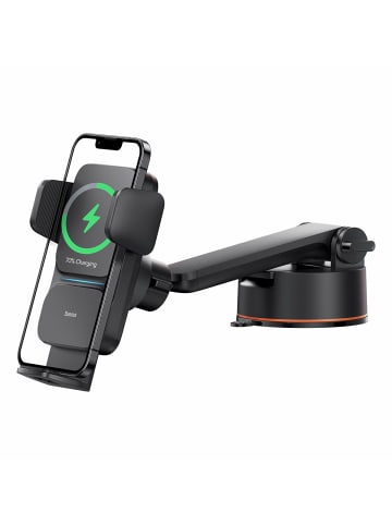 Baseus Induktionsladegerät Autotelefonhalter Armaturenbrett (Saugnapf) in Schwarz