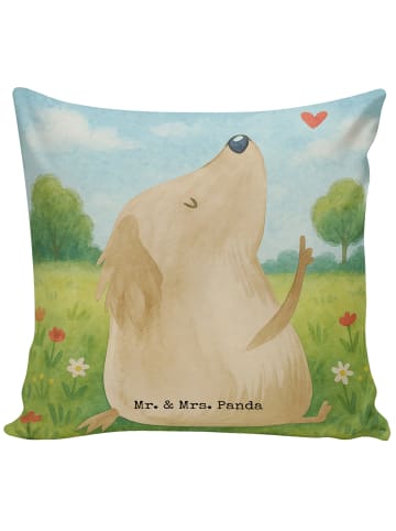 Mr. & Mrs. Panda Kissen bedruckt Hund Liebe Design ohne Spruch in Weiß