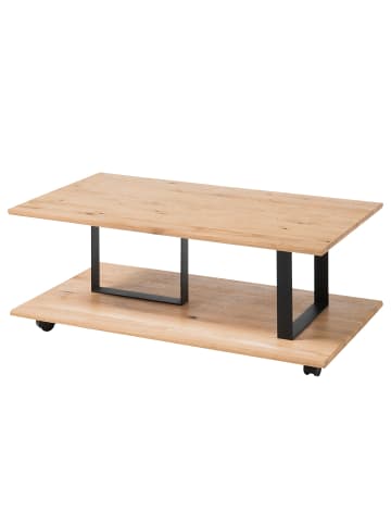 home24 Couchtisch Maxim in Eiche / Schwarz