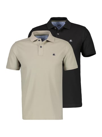 Lerros Poloshirt Basic in schwarz / beige
