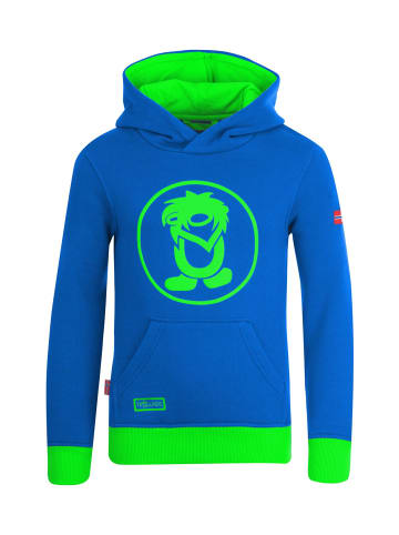 Trollkids Hoodie Pullover mit Kapuze "Troll" in Mittelblau/Grün
