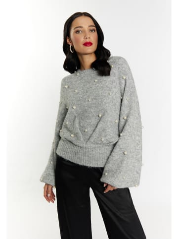 faina Damen Strickpullover in Hellgrau Melange