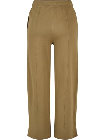 Urban Classics Urban Classics Damen Ladies Straight Pin Tuck Sweat Pants in tiniolive