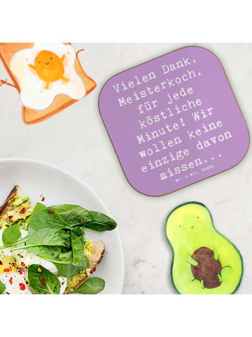 Mr. & Mrs. Panda Untersetzer mit Spruch Spruch Danke Koch mit Sp... in Lavendeltraum