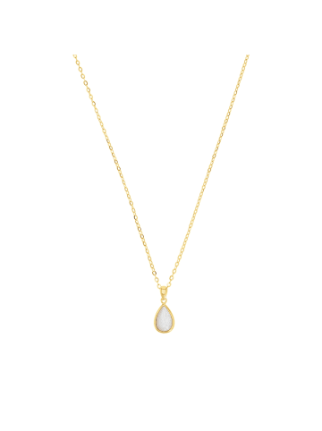 Amor Kette mit Anhänger Silber 925, gelbvergoldet, Perlmutt in Weiß