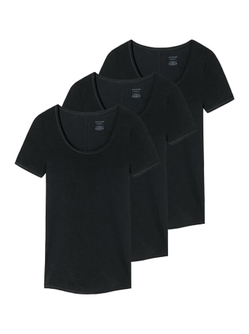 Schiesser Unterhemd / Shirt Kurzarm Personal Fit in Schwarz