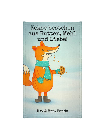 Mr. & Mrs. Panda Gästehandtücher Fuchs Keks Design mit Spruch in Weiß