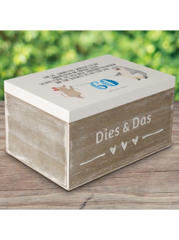 Mr. & Mrs. Panda Kiste 60. Geburtstag Maus Pinguin mit Spruch in Weiß