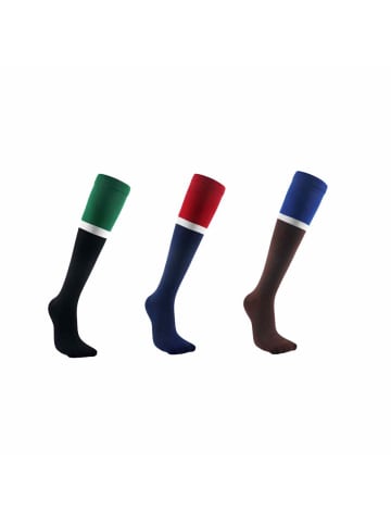 MUNADUNA 3er-Pack lange Farbblock Socken-Farb-Mix