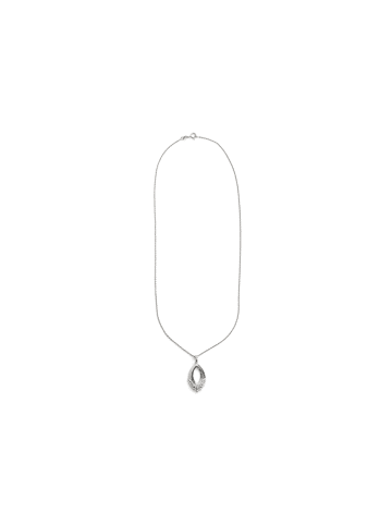 Luxenter necklace in polished metal alloy with rhodium-plated zirconia finish - Liwen