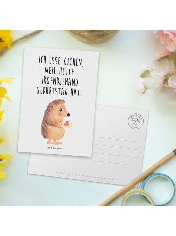Mr. & Mrs. Panda Grußkarte Igel Kuchenstück mit Spruch in Weiß