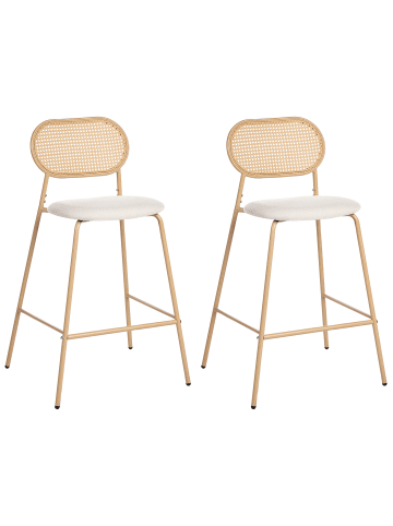 Beliani 2-tlg Barhocker ADAVER in Braun/Beige