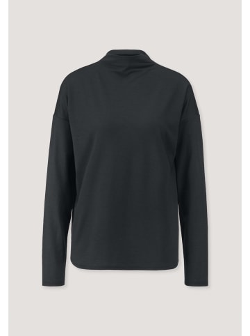 Hessnatur Hessnatur Longsleeve Oversize aus reiner Bio-Merinowolle in schwarz