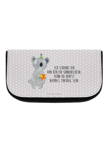 Mr. & Mrs. Panda Kosmetiktasche Koala Geschenk mit Spruch in Grau Pastell