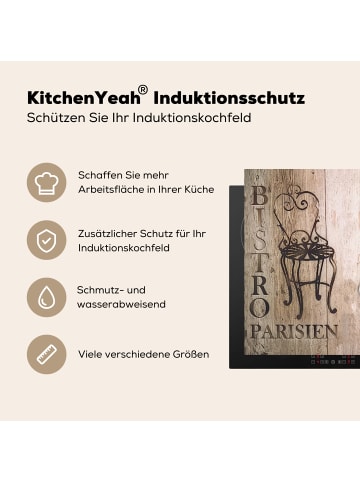 KitchenYeah Herdabdeckplatte Bistro Parisien Induktionskochfeldschutz, Kochfeldschutzmatte