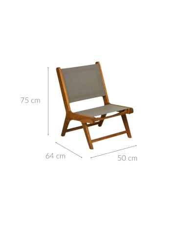 Ambiance Gartenmöbelset, Tisch und Stühle in Grau, (B) 50 x (H) 75 x (L) 64 cm