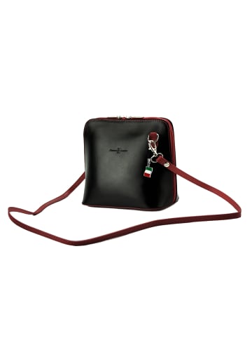 Florence Florence Umhängetasche, Schultertasche Leder schwarz, rot ca. 17cm