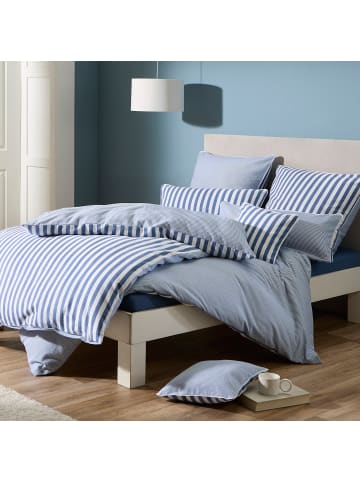 Erwin Müller Edel-Flanell Kuschelkissenbezug in blau-weiß