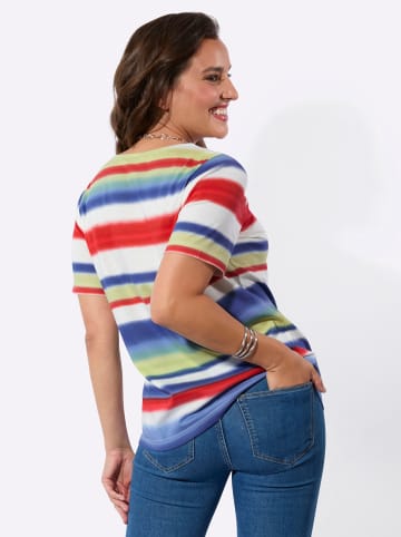 WITT WEIDEN Ringelshirt in jeansblau-rot-bedruckt