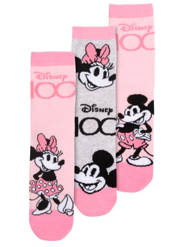 United Labels 3er Pack Disney Minnie Mouse Socken Kindersocken Sneaker Söckchen in rosa